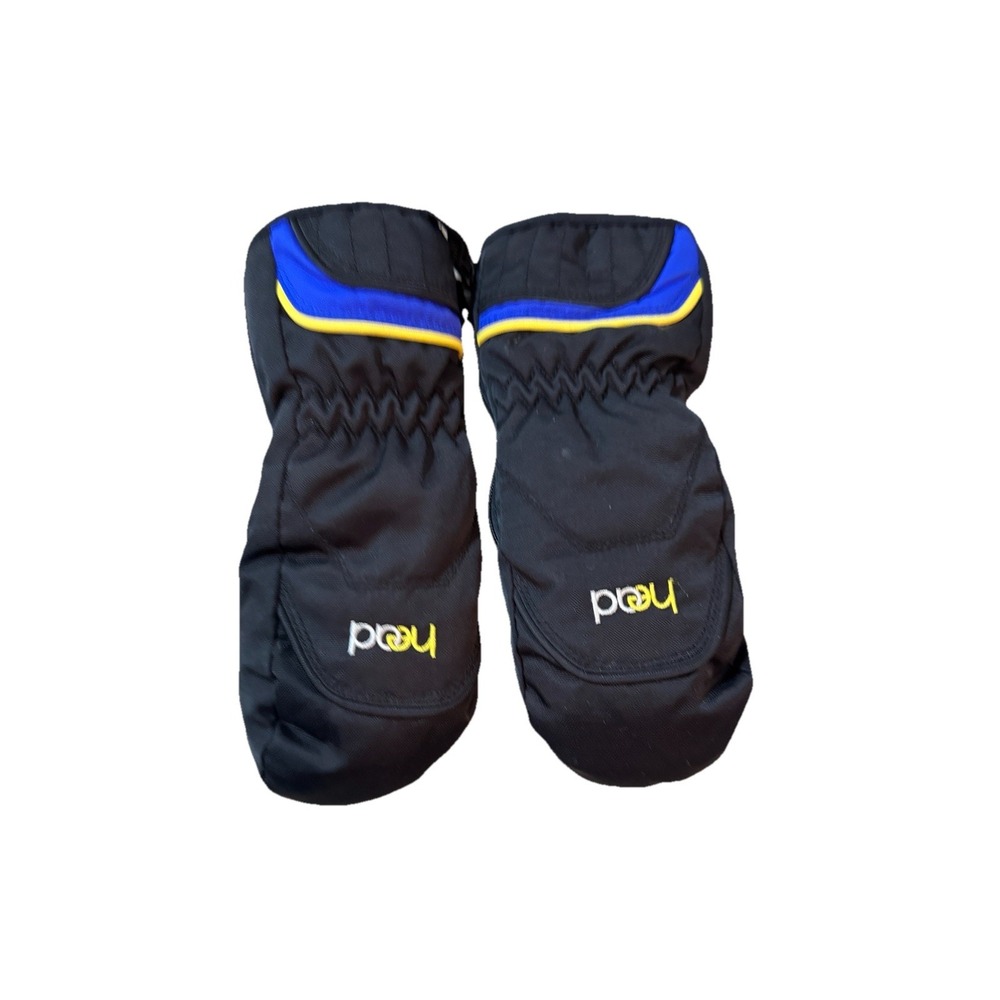 Head KIDS YOUTH Winter Ski Gloves Black Zippered Sides Very‎ Soft Lining XS